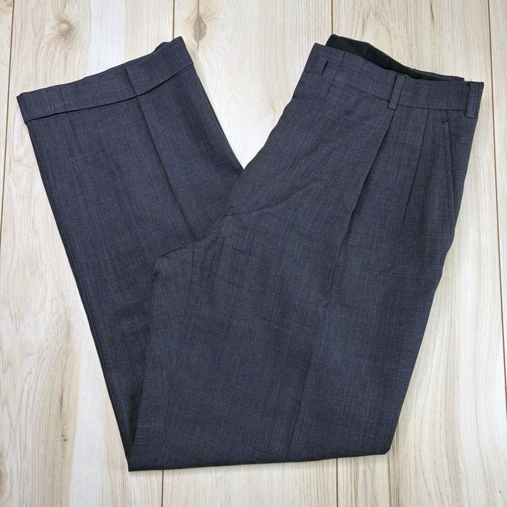 Brooks Brothers Golden Fleece Windowpane Glen Plaid Wool Dress Pants Mens 33x30